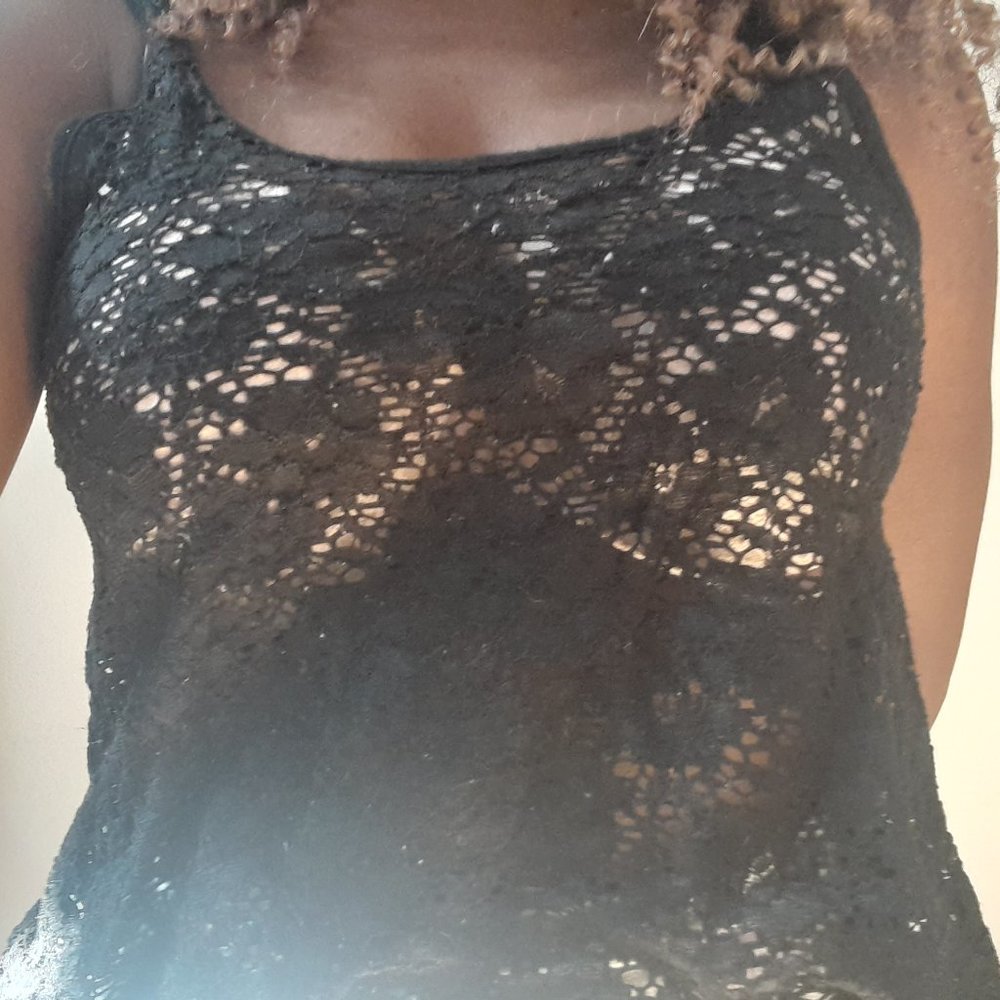 dELiA*s xs black lace top